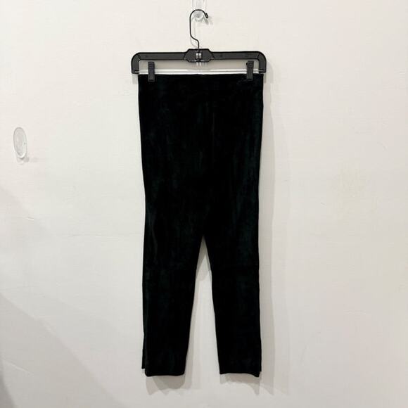 Vince Lamb Leather High Waisted Slim Fit Split Hem Crop Pants Black Women's S - Picture 4 of 6